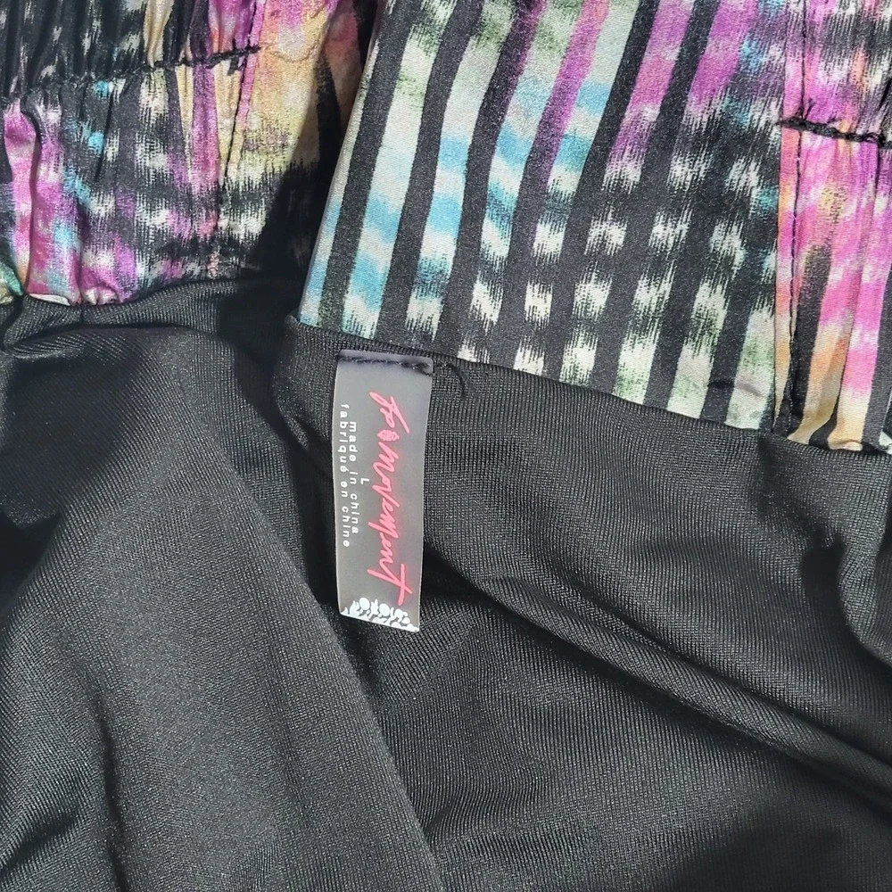 Free People‎ Athletic Shorts High Rise Printed Pull-On Euphoria Print Size L